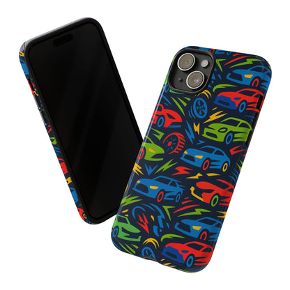 Vibrant 3D Car Design Protective Phone Case – Fun Retro Style for Kids and Adults – Stylish Protection – Compatible with iPhone 13, 14, 15 & 16 – all models including Pro, Pro Max & Plus
