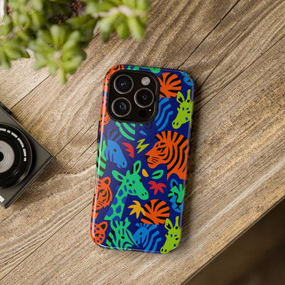 Vibrant Animal Print 3D Wrap Protective Phone Case Stylish Accessory for Men and Women Compatible with iPhone 13, 14, 15 & 16 – All Models Including Pro, Pro Max & Plus
