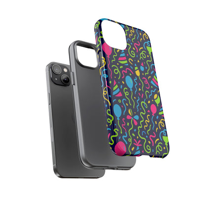 Vibrant 3D Wrap Protective Phone Case with Multicolour Party Design for Playful Smartphone Accessories Compatible with iPhone 13, 14, 15 & 16 – all models including Pro, Pro Max & Plus