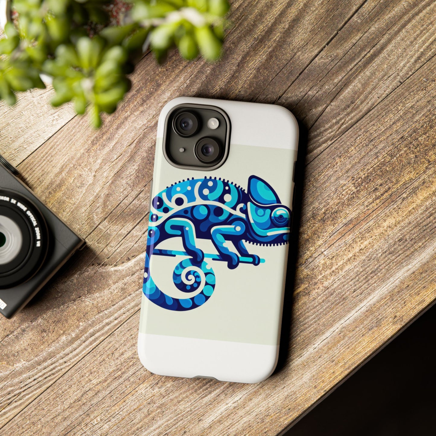 vibrant 3d chameleon phone case for stylish protection with unique blue animal design compatible with iphone 13, 14, 15 & 16 – all models including pro, pro max & plus