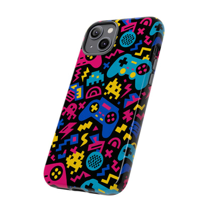 Vibrant Retro Gaming Phone Case with 3D Design for Stylish Protection Compatible with iPhone 13, 14, 15 & 16 – all models including Pro, Pro Max & Plus