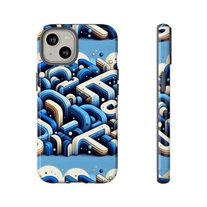 Blue Alphabet B Phone Case for Men and Women Shockproof Protective Cover with 3D Wrap Design and UV Protection