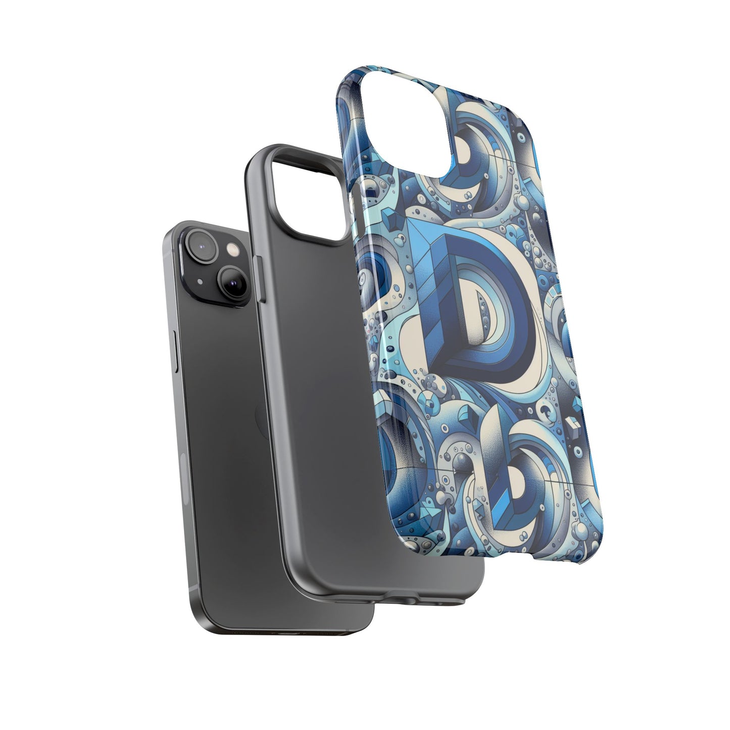 blue alphabet d phone case with 3d wrap and shock absorption for kids and teens durable tpu cover with vivid print and uv protection