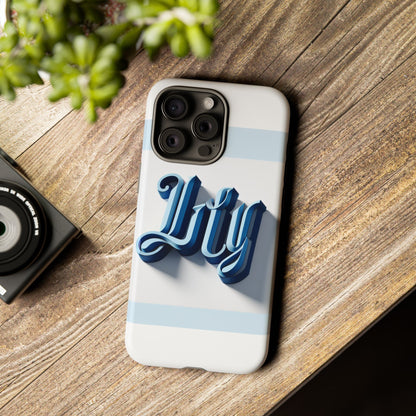 Vibrant 3D Blue Alphabet Protective Phone Case Stylish Accessory for Creative Individuals Compatible with iPhone 13, 14, 15 & 16 – all models including Pro, Pro Max & Plus
