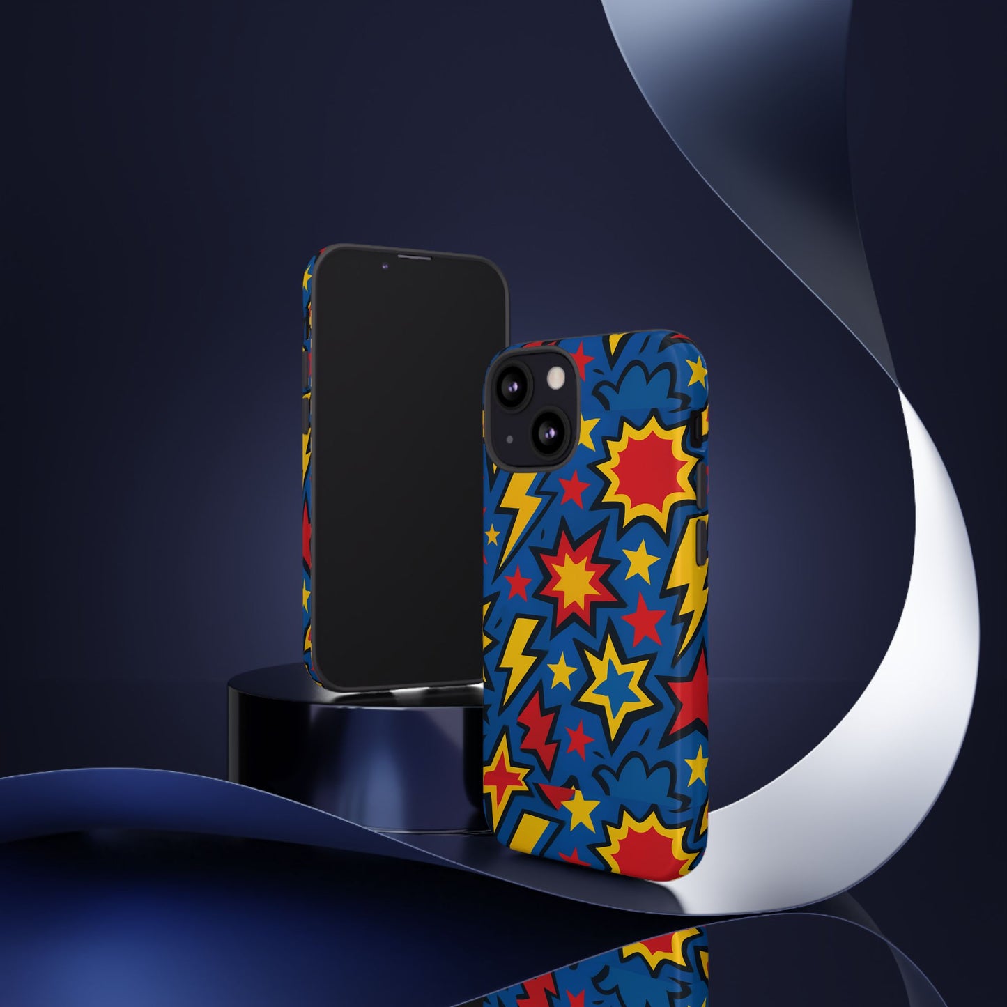 vibrant 3d superhero design protective phone case for fun retro style and unique expression compatible with iphone 13, 14, 15 & 16 – all models including pro, pro max & plus