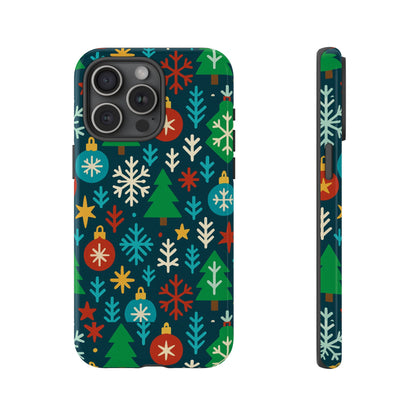 Multicolour 3D Wrap Protective Phone Case with Retro Christmas Design for Stylish Protection – Compatible with iPhone 13, 14, 15 & 16 – All Models Including Pro, Pro Max & Plus