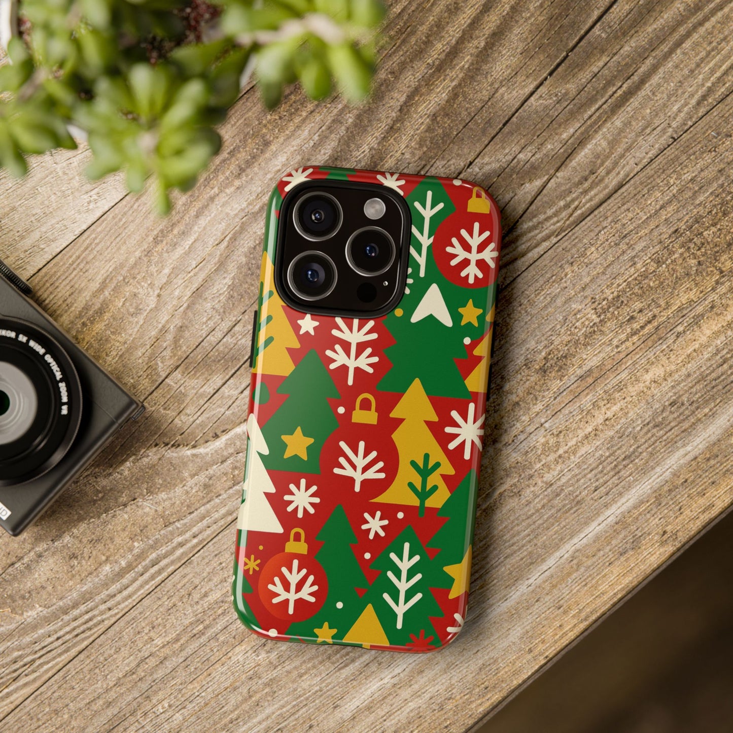 multicolour christmas tree 3d wrap phone case - fun festive holiday design for unique accessories compatible with iphone 13, 14, 15 & 16 - all models including pro, pro max & plus