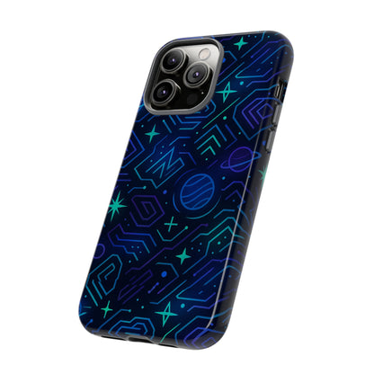 Vibrant Space Design Protective Phone Case in Blue and Green 3D Wrap for Stylish Protection Compatible with iPhone 13, 14, 15 & 16 – All Models Including Pro, Pro Max & Plus