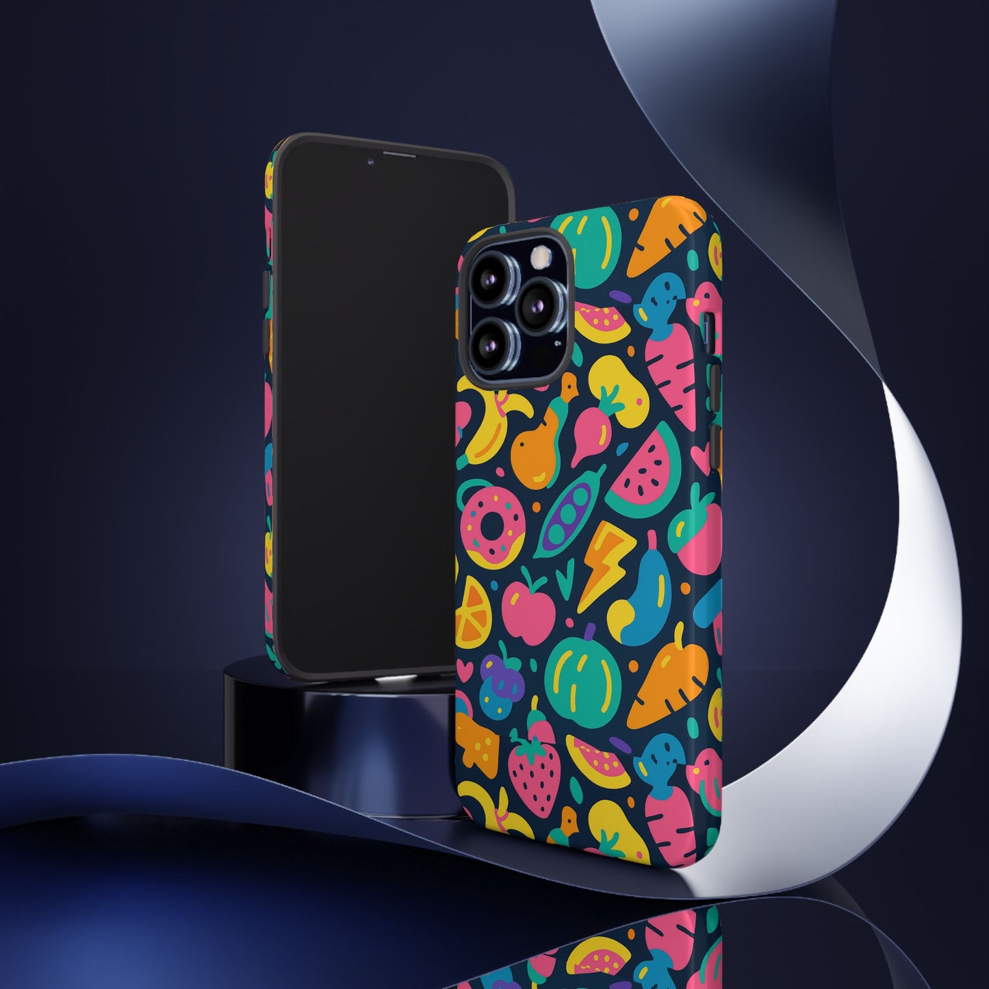 vibrant 3d fruit pattern protective phone case colourful accessory for stylish individuals compatible with iphone 13, 14, 15 & 16 – all models including pro, pro max & plus