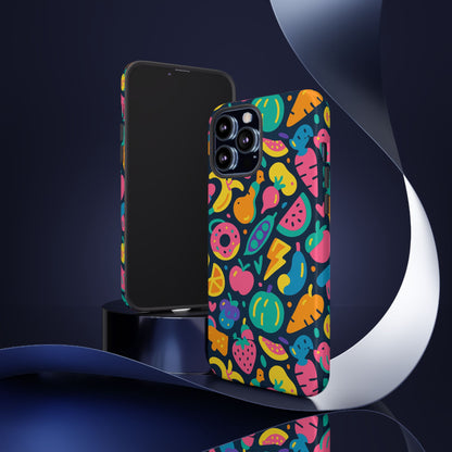 Vibrant 3D Fruit Pattern Protective Phone Case Colourful Accessory for Stylish Individuals Compatible with iPhone 13, 14, 15 & 16 – all models including Pro, Pro Max & Plus