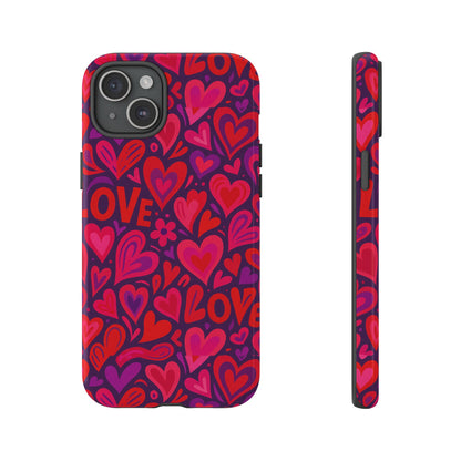 Multicolour 3D Heart Pattern Protective Phone Case for Smartphones – Vibrant Design for Stylish Protection, Compatible with iPhone 13, 14, 15 & 16 – all models including Pro, Pro Max & Plus