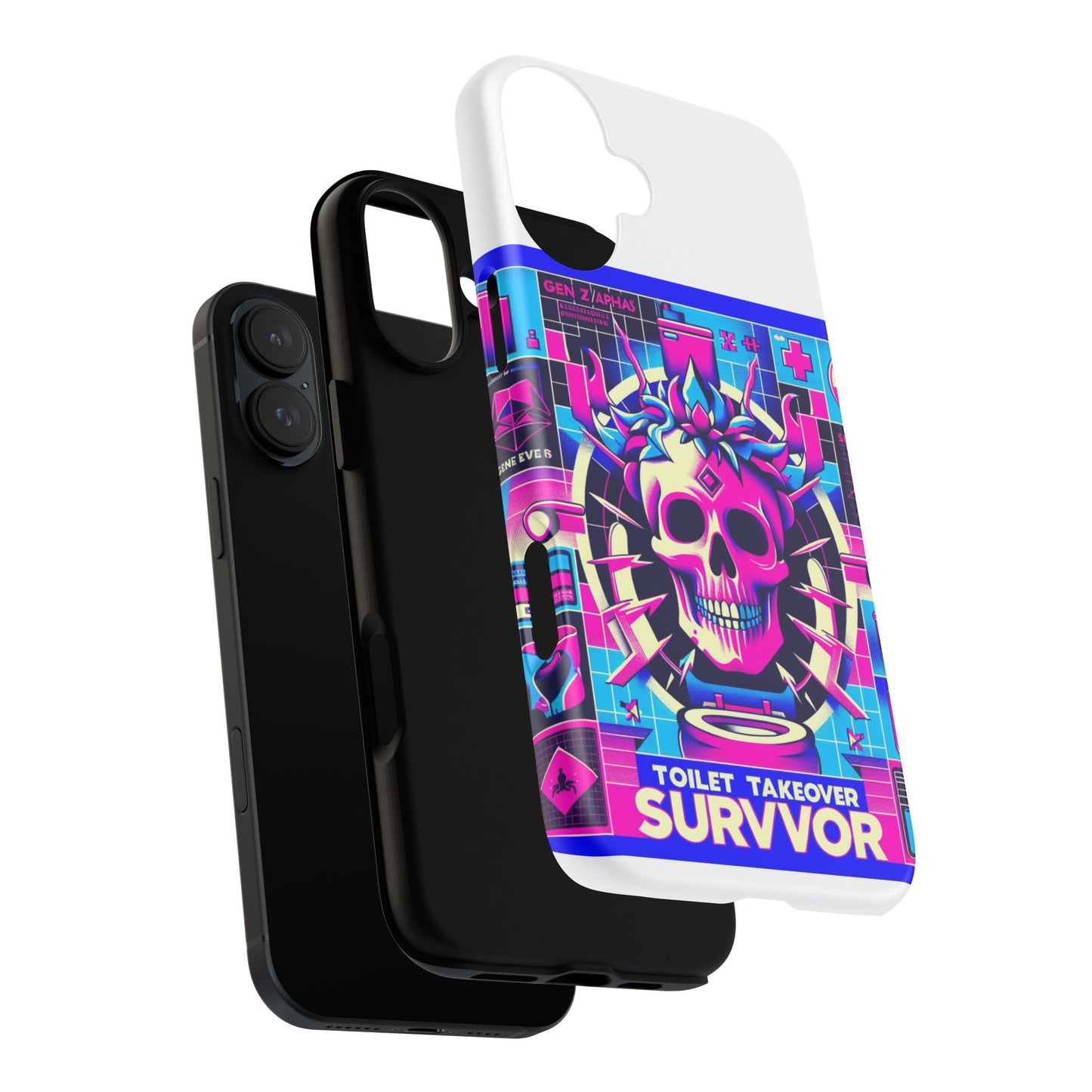 toilet takeover survivor 3d wrap protective phone case for anime and comic fans, shock absorbing tpu silicone, uv protected, stylish design, gift for birthdays and holidays