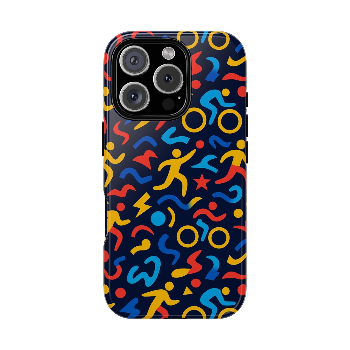 vibrant abstract 3d wrap protective phone case in multicolour design for unisex fashion accessory compatible with iphone 13, 14, 15 & 16 – all models including pro, pro max & plus
