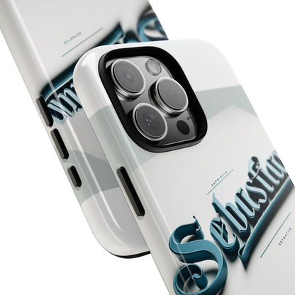 Vibrant 3D Wrap Protective Phone Case in Retro Blue Typography Stylish Accessory for Self-Expression Compatible with iPhone 13, 14, 15 & 16 – all models including Pro, Pro Max & Plus