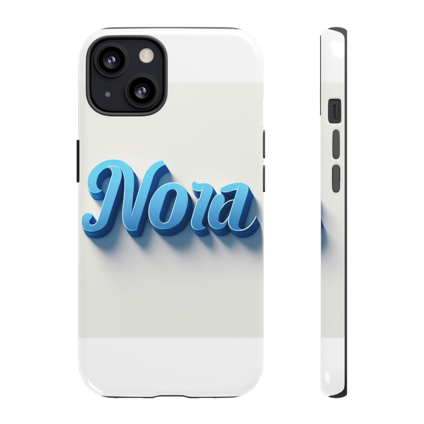 vibrant 3d text phone case in blue with retro design – stylish protection for smartphones, compatible with iphone 13, 14, 15 & 16 – all models including pro, pro max & plus