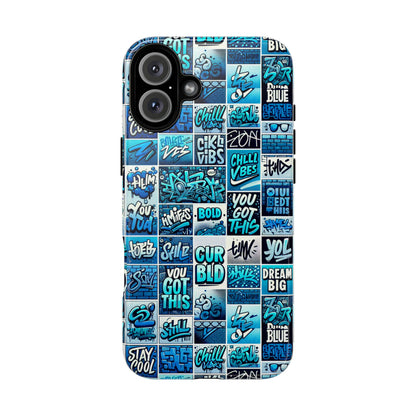 Vibrant Blue 3D Wrap Protective Phone Case Featuring Retro Alphabet Design for Stylish Smartphone Protection Compatible with iPhone 13, 14, 15 & 16 – all models including Pro, Pro Max & Plus