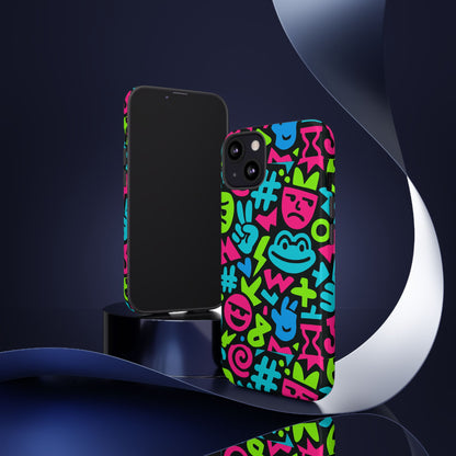 Vibrant Emoji Pattern Protective Phone Case Colourful 3D Design Stylish Protection for Unisex Smartphones Compatible with iPhone 13, 14, 15 & 16 – all models including Pro, Pro Max & Plus