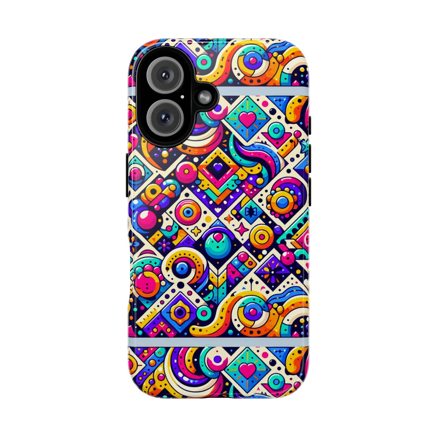 pattern image 6 vibrant 3d wrap phone case for anime and comic fans - colourful abstract design compatible with iphone 13, 14, 15 & 16 – all models including pro, pro max & plus