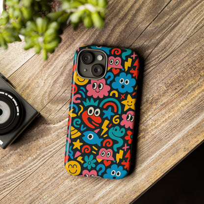 Vibrant Cartoon Protective Phone Case with 3D Wrap Design for Creative Expression – Compatible with iPhone 13, 14, 15 & 16 – All Models Including Pro, Pro Max & Plus