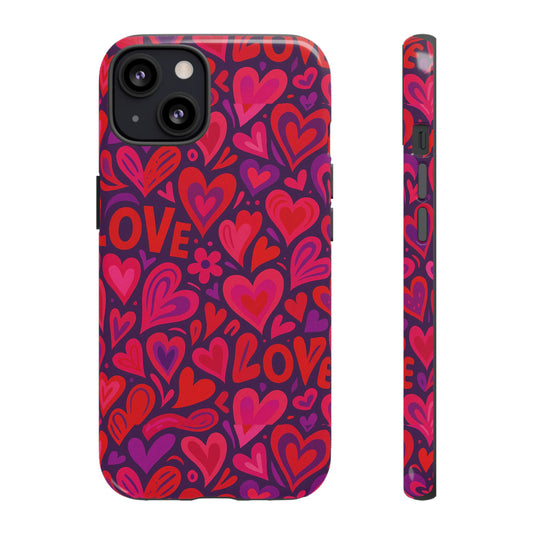 Multicolour 3D Heart Pattern Protective Phone Case for Smartphones – Vibrant Design for Stylish Protection, Compatible with iPhone 13, 14, 15 & 16 – all models including Pro, Pro Max & Plus