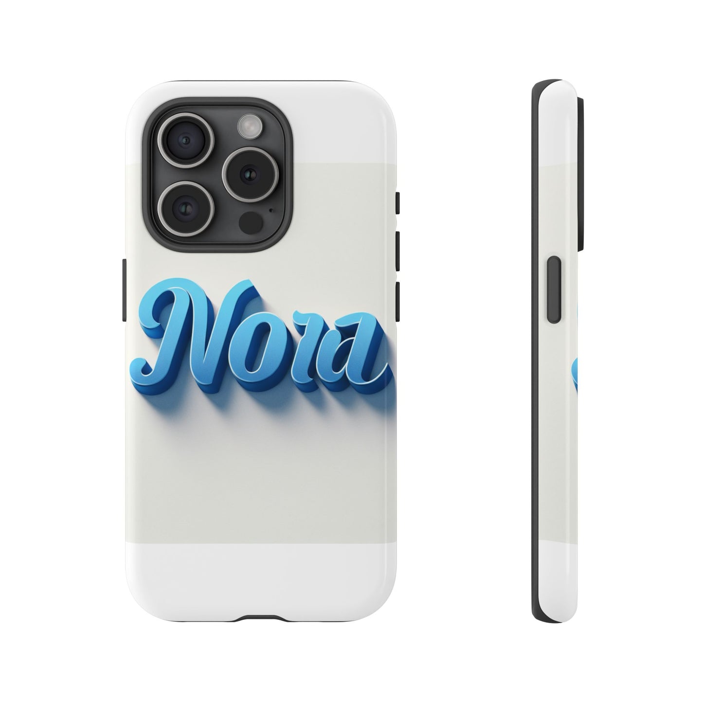 vibrant 3d text phone case in blue with retro design – stylish protection for smartphones, compatible with iphone 13, 14, 15 & 16 – all models including pro, pro max & plus