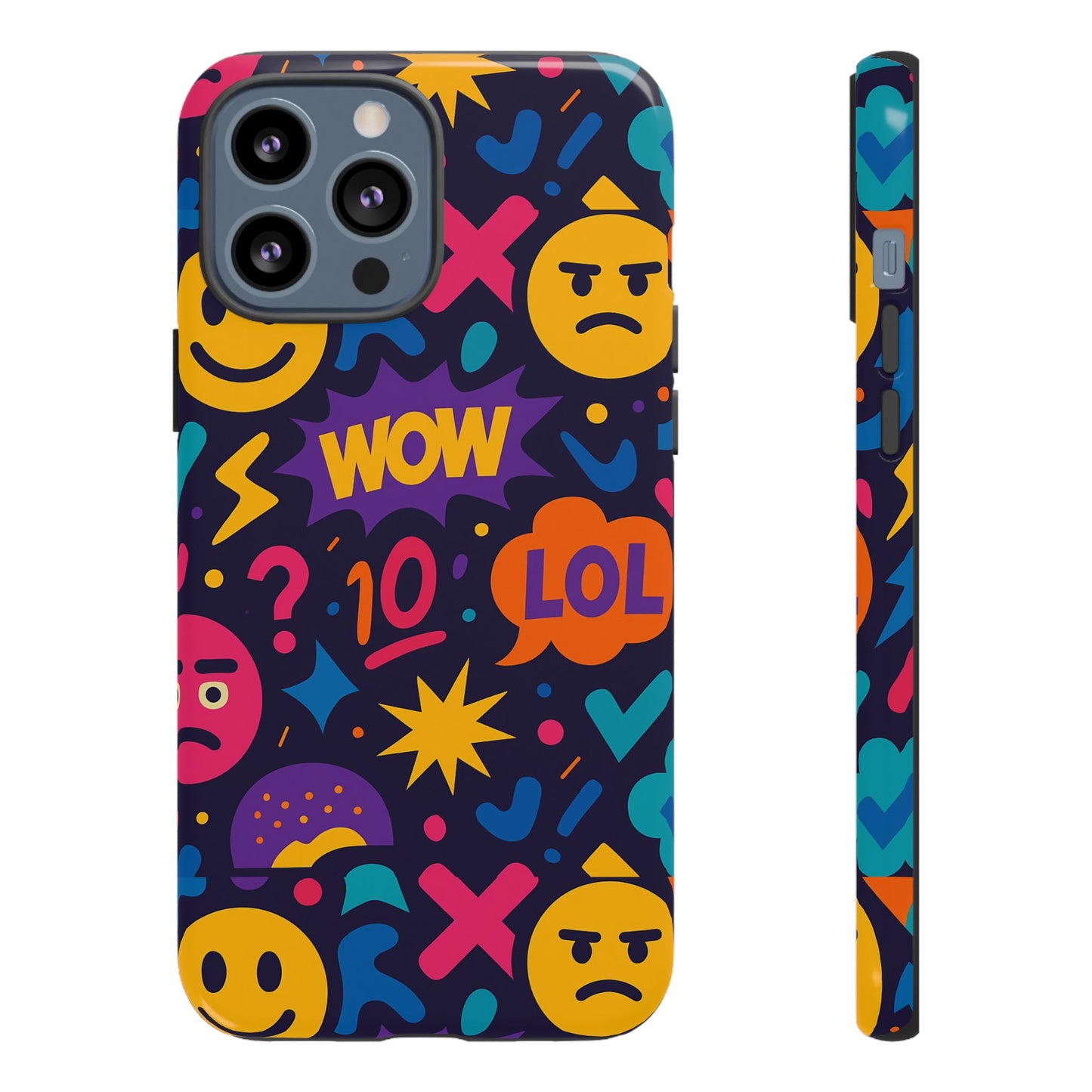 vibrant 3d emoji phone case with fun multicolour design for stylish protection compatible with iphone 13, 14, 15 & 16 – all models including pro, pro max & plus