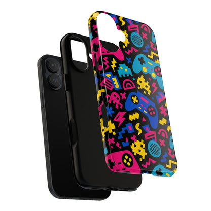Vibrant Retro Gaming Phone Case with 3D Design for Stylish Protection Compatible with iPhone 13, 14, 15 & 16 – all models including Pro, Pro Max & Plus