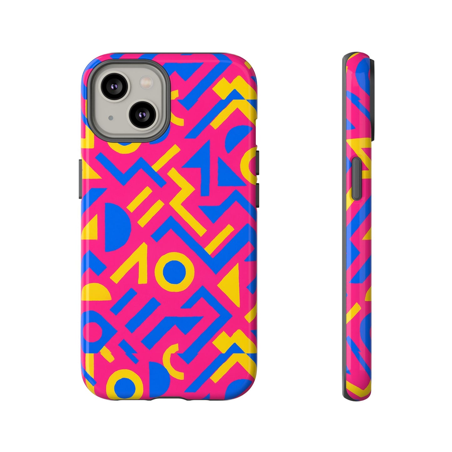 vibrant geometric 3d wrap protective phone case with multicolour design for unique style compatible with iphone 13, 14, 15 & 16 – all models including pro, pro max & plus