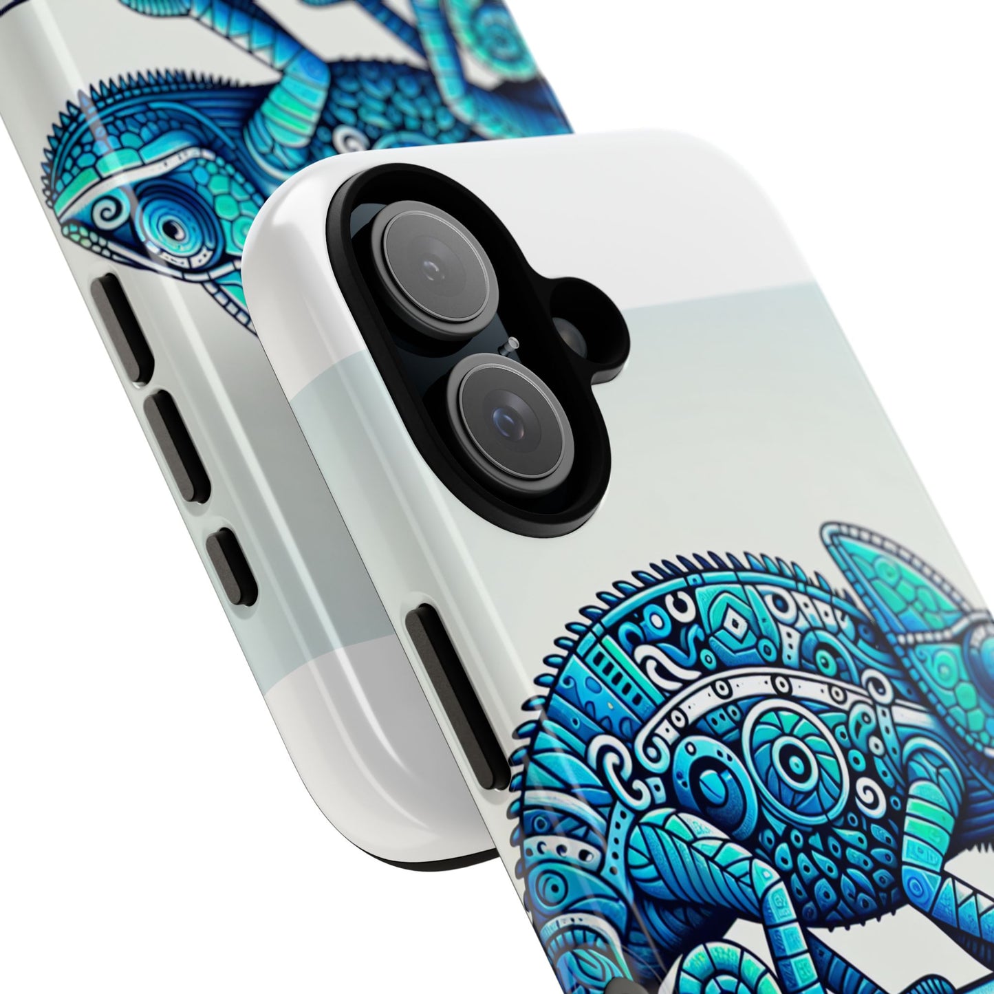 vibrant 3d chameleon print glossy phone case for eye-catching protection compatible with iphone 13, 14, 15 & 16 – all models including pro, pro max & plus