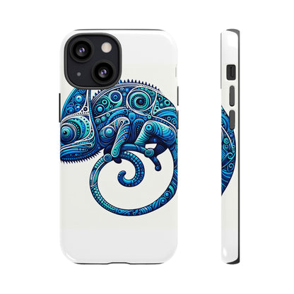 Vibrant 3D Wrap Protective Phone Case with Blue Chameleon Design, Creative Accessory for Unique Style, Compatible with iPhone 13, 14, 15 & 16 – all models including Pro, Pro Max & Plus