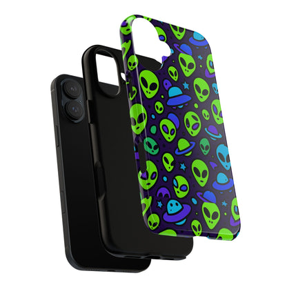 Vibrant Alien 3D Wrap Protective Phone Case in Multicolour Design for Fun Smartphone Accessories Compatible with iPhone 13, 14, 15 & 16 – all models including Pro, Pro Max & Plus