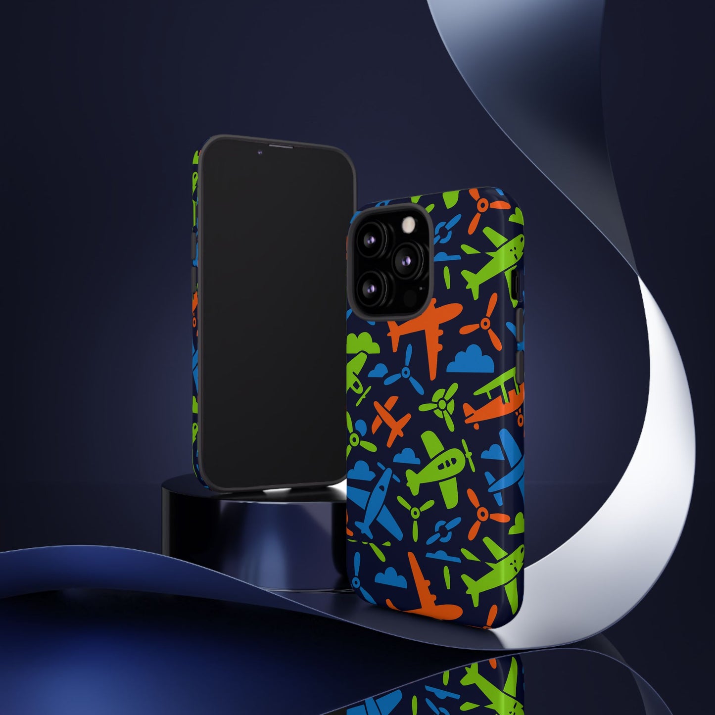 vibrant airplane pattern protective phone case for colourful accessory durable design compatible with iphone 13, 14, 15 & 16 – all models including pro, pro max & plus