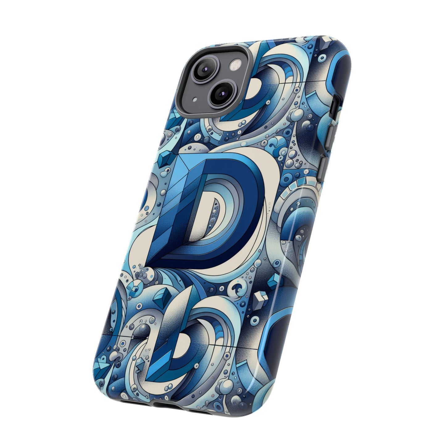 blue alphabet d phone case with 3d wrap and shock absorption for kids and teens durable tpu cover with vivid print and uv protection