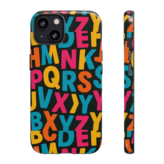 Multicolour 3D Alphabet Wrap Protective Phone Case for Unique Style and Vibrant Protection Compatible with iPhone 13, 14, 15 & 16 – all models including Pro, Pro Max & Plus