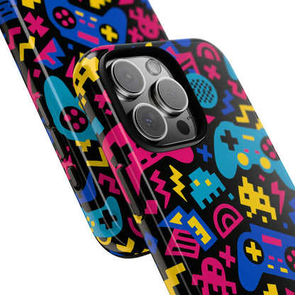 Vibrant Retro Gaming Phone Case with 3D Design for Stylish Protection Compatible with iPhone 13, 14, 15 & 16 – all models including Pro, Pro Max & Plus