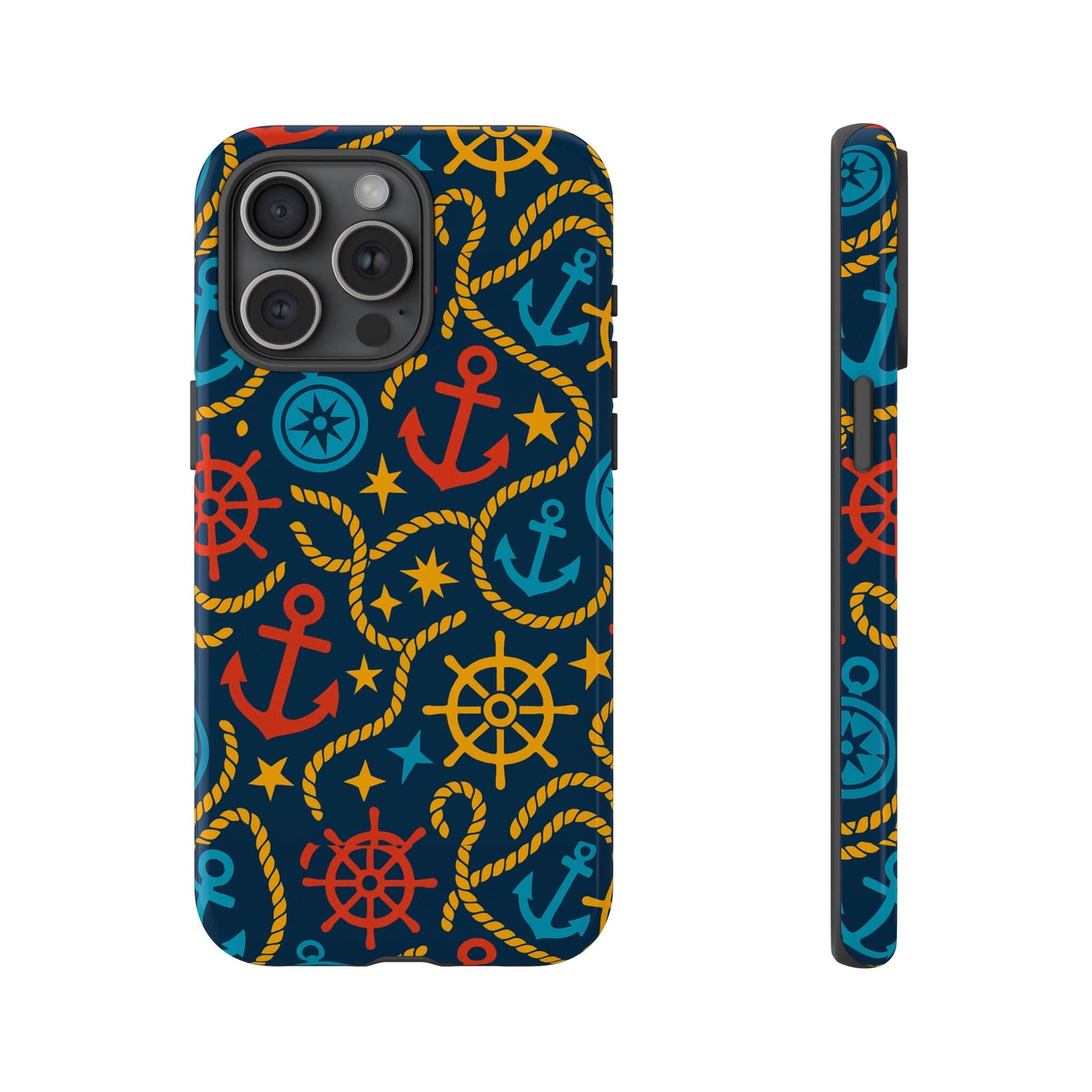 nautical multicolor phone case with 3d wrap design for stylish protection compatible with iphone 13, 14, 15 & 16 – all models including pro, pro max & plus