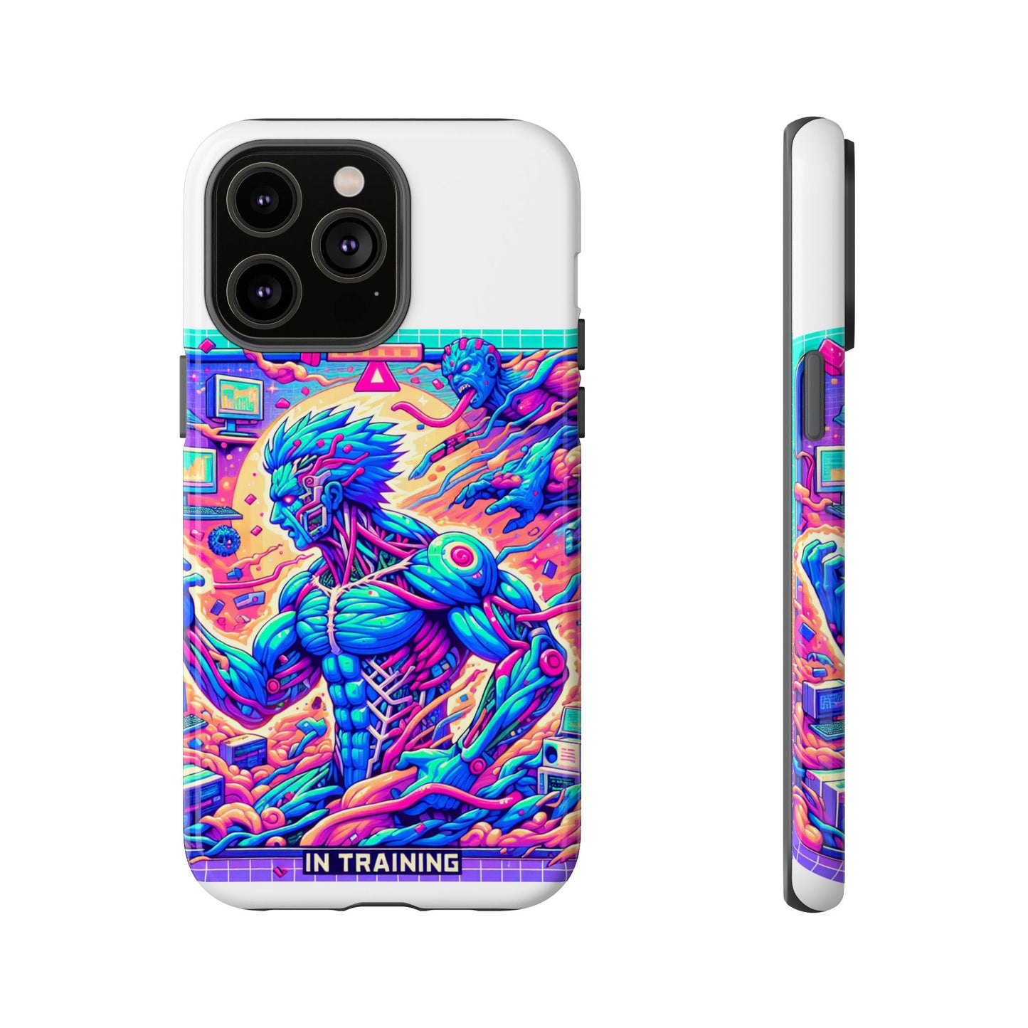 giga chad in training protective phone case for anime fans