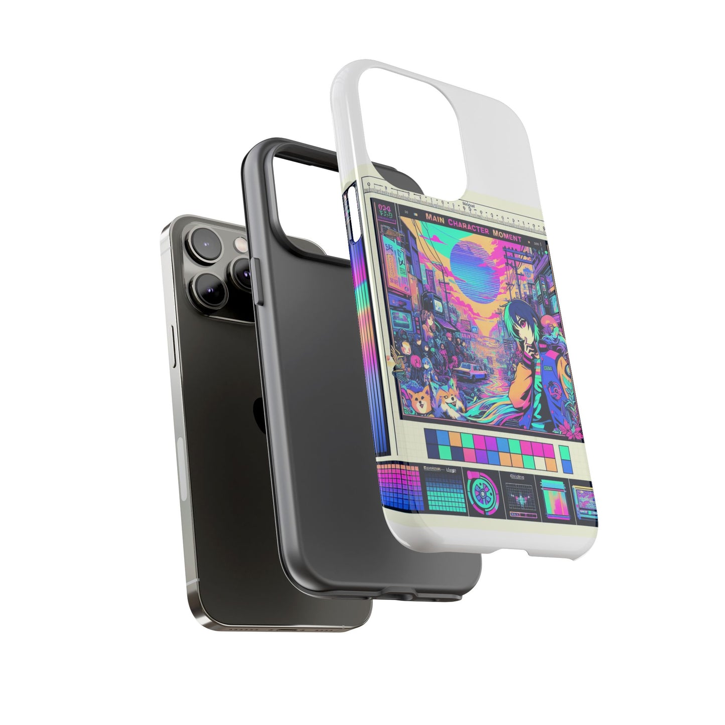 main character moment protective phone case, 3d wrap design, durable tpu silicone, uv protected, anime and comic inspired, unique gift for tech enthusiasts