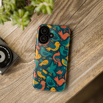 Multicolour Bird Pattern 3D Wrap Protective Phone Case – Vibrant Accessory for Self-Expression Compatible with iPhone 13, 14, 15 & 16 – all models including Pro, Pro Max & Plus