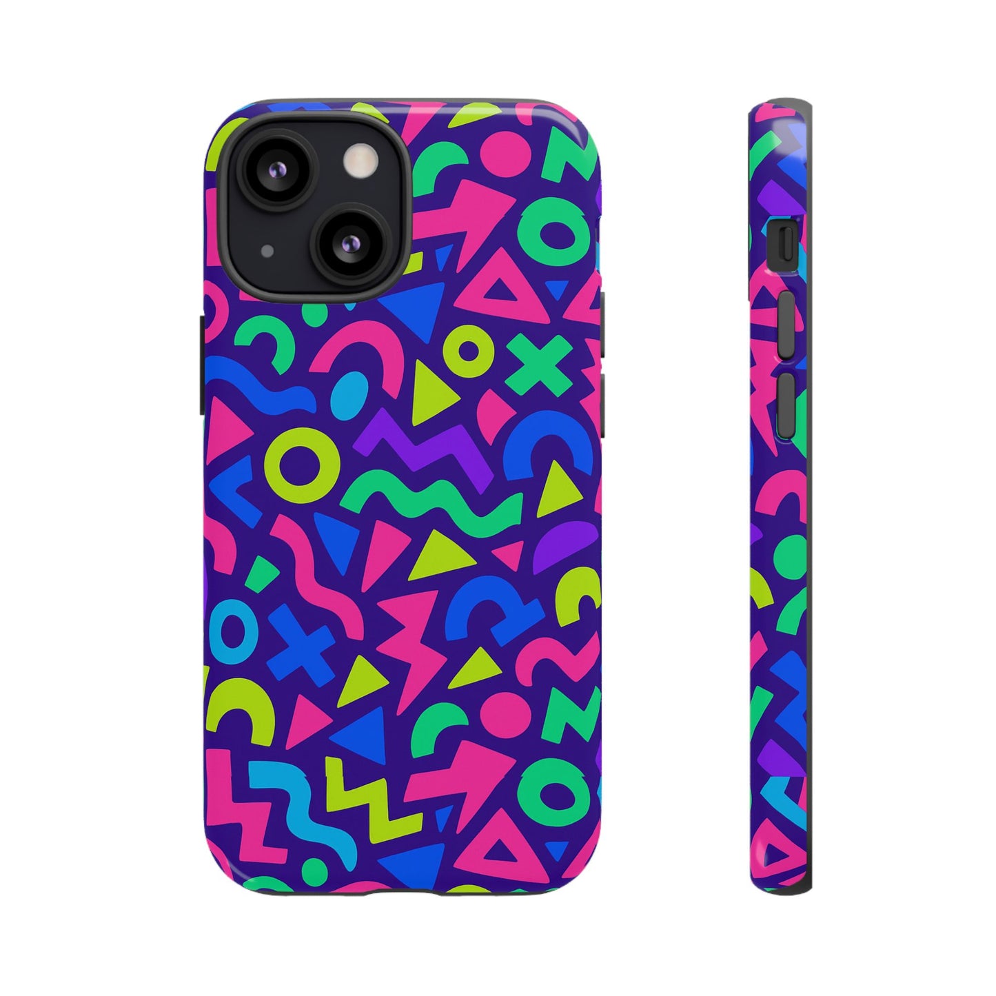 vibrant geometric 3d wrap protective phone case for men and women stylish accessory compatible with iphone 13, 14, 15 & 16 – all models including pro, pro max & plus