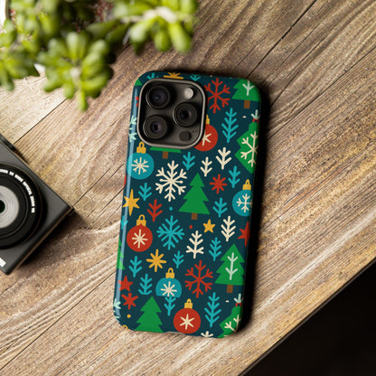 Multicolour 3D Wrap Protective Phone Case with Retro Christmas Design for Stylish Protection – Compatible with iPhone 13, 14, 15 & 16 – All Models Including Pro, Pro Max & Plus