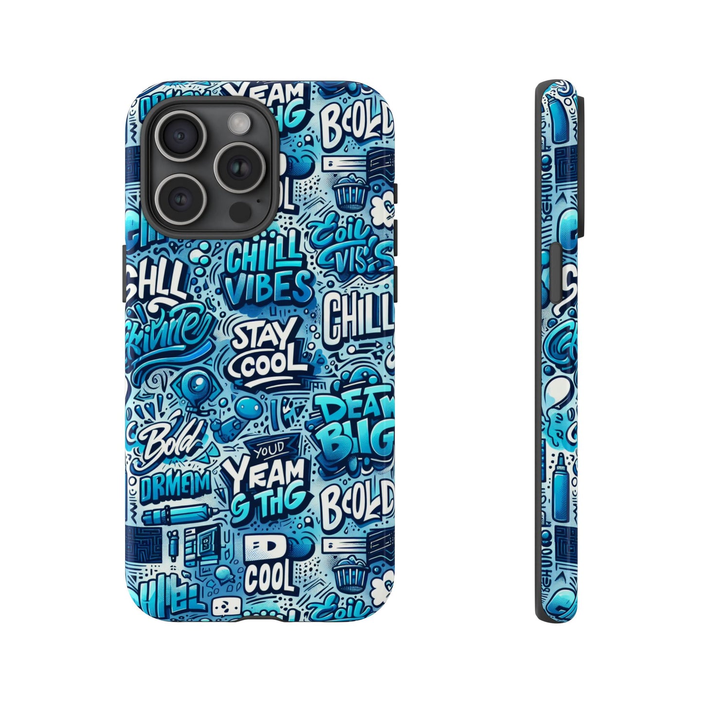 vibrant 3d wrap protective phone case with playful blue design for stylish protection compatible with iphone 13, 14, 15 & 16 – all models including pro, pro max & plus