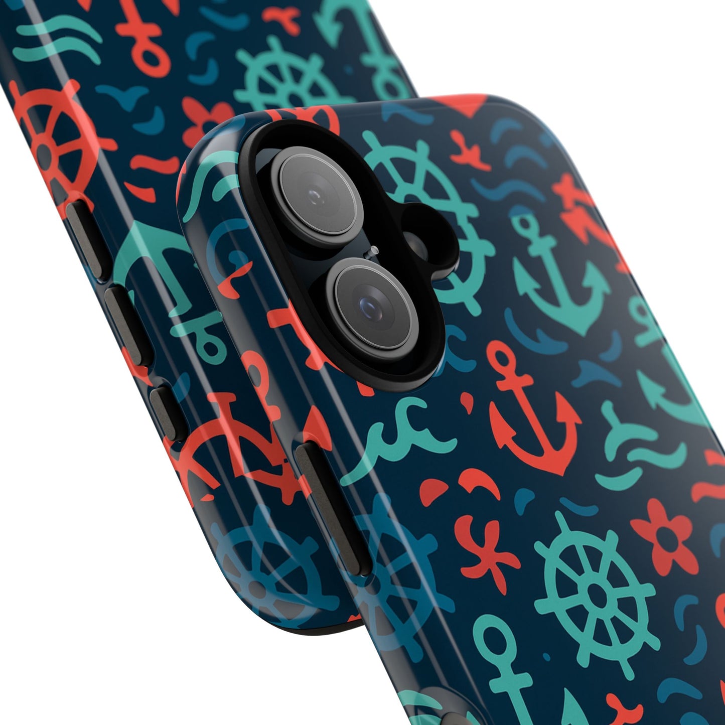 vibrant nautical multicolour 3d wrap protective phone case with retro design for men and women stylish accessory compatible with iphone 13, 14, 15 & 16 – all models including pro, pro max & plus
