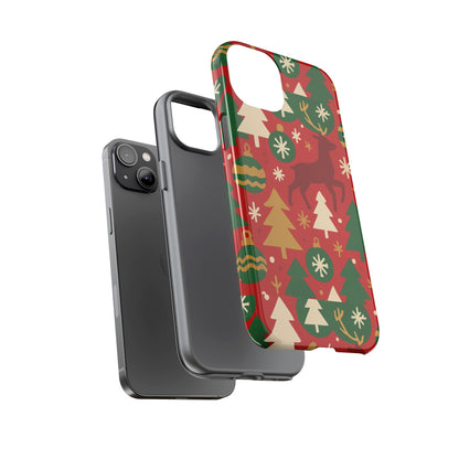 Vibrant Red Christmas Phone Case with Festive 3D Design for Stylish Protection Compatible with iPhone 13, 14, 15 & 16 – all models including Pro, Pro Max & Plus