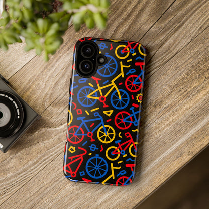 Multicolour 3D Bicycle Phone Case with Retro Design for Stylish Protection Compatible with iPhone 13, 14, 15 & 16 – all models including Pro, Pro Max & Plus