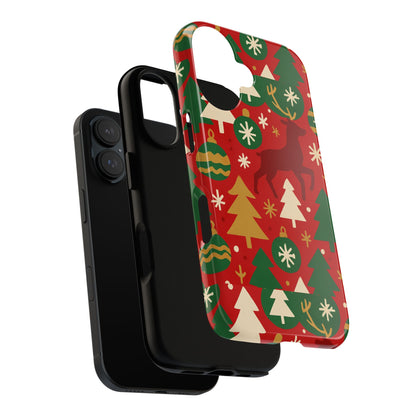 Vibrant Red Christmas Phone Case with Festive 3D Design for Stylish Protection Compatible with iPhone 13, 14, 15 & 16 – all models including Pro, Pro Max & Plus