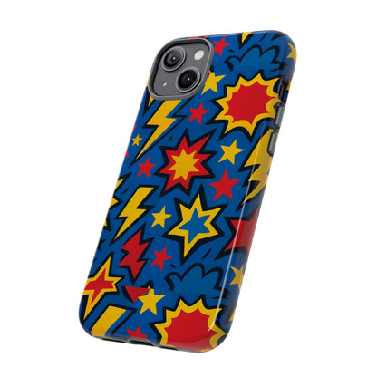 Vibrant 3D Superhero Design Protective Phone Case for Fun Retro Style and Unique Expression Compatible with iPhone 13, 14, 15 & 16 – All Models Including Pro, Pro Max & Plus