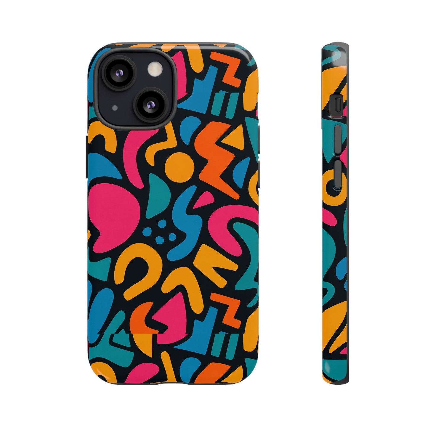 vibrant multicolour abstract 3d wrap phone case for stylish protection, unisex smartphone cover, compatible with iphone 13, 14, 15 & 16 – all models including pro, pro max & plus