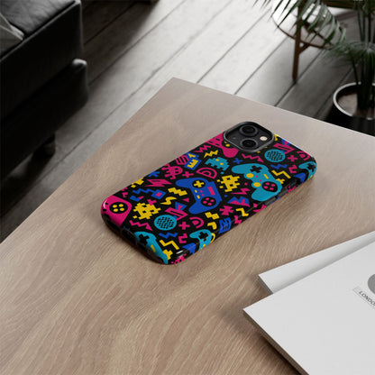 Vibrant Retro Gaming Phone Case with 3D Design for Stylish Protection Compatible with iPhone 13, 14, 15 & 16 – all models including Pro, Pro Max & Plus