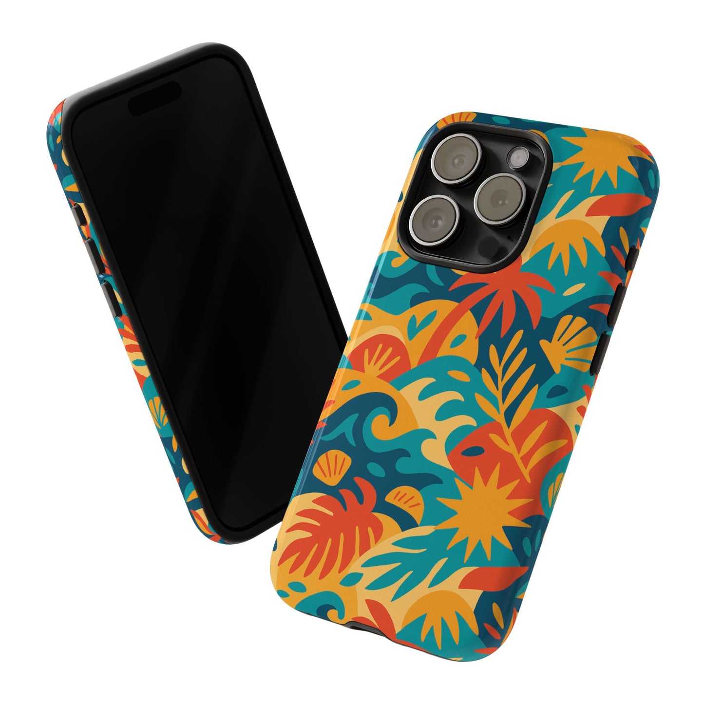 vibrant tropical phone case for stylish protection with 3d wrap design – unisex fashion accessory compatible with iphone 13, 14, 15 & 16 – all models including pro, pro max & plus